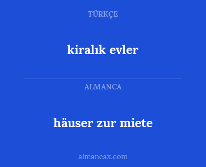 kiralık evler - häuser zur miete