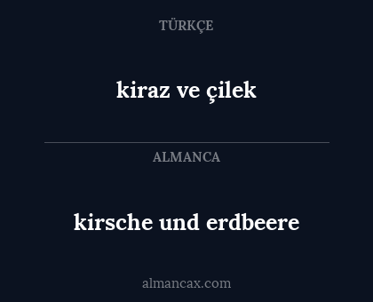 kirsche und erdbeere - kiraz ve çilek