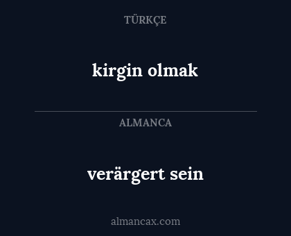 verärgert sein - kirgin olmak
