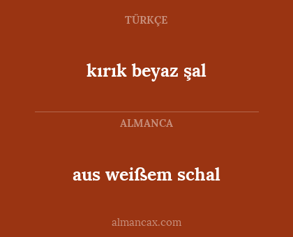 aus weißem schal - kırık beyaz şal
