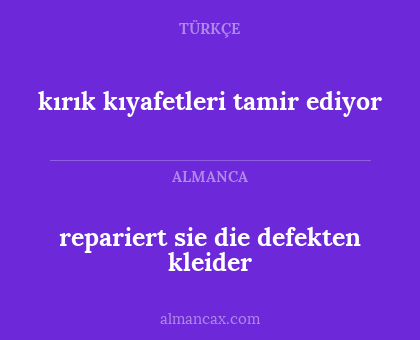 repariert sie die defekten kleider - kırık kıyafetleri tamir ediyor