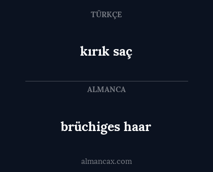 brüchiges haar - kırık saç