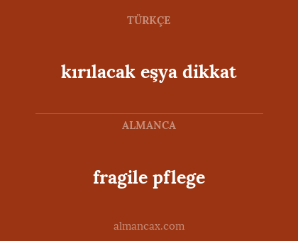 fragile pflege - kırılacak eşya dikkat