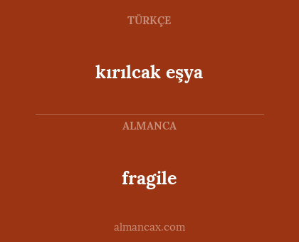 fragile - kırılcak eşya
