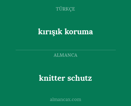 knitter schutz - kırışık koruma