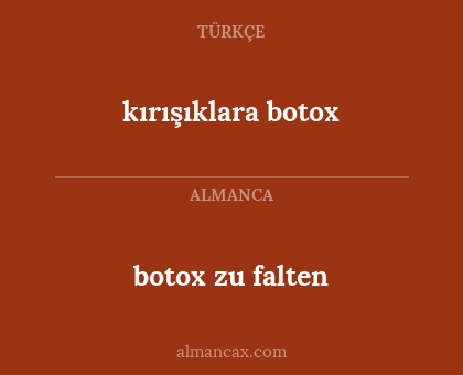 kırışıklara botox - botox zu falten