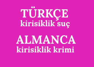 Almanca Ceviri Kirisiklik Krimi Turkcesi Nedir Kirisiklik Krimi