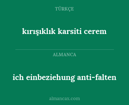 kırışıklık karsiti cerem - ich einbeziehung anti-falten