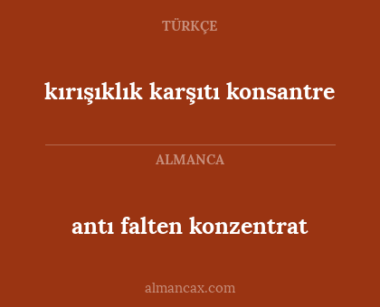 antı falten konzentrat - kırışıklık karşıtı konsantre
