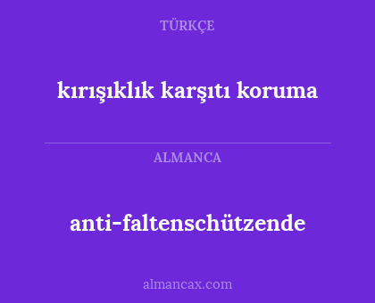kırışıklık karşıtı koruma - anti-faltenschützende