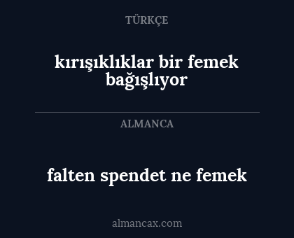 kırışıklıklar bir femek bağışlıyor - falten spendet ne femek