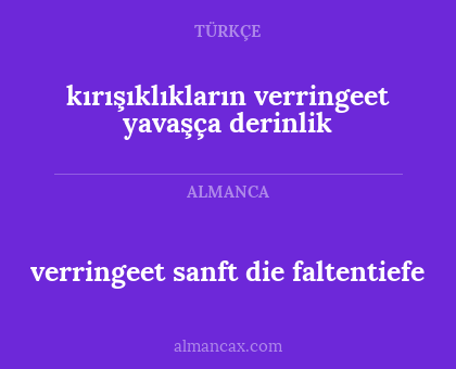 verringeet sanft die faltentiefe - kırışıklıkların verringeet yavaşça derinlik