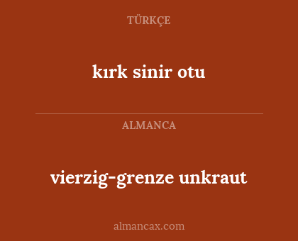 vierzig-grenze unkraut - kırk sinir otu