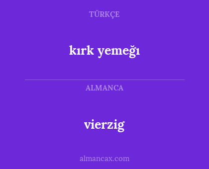 vierzig - kırk yemeğı