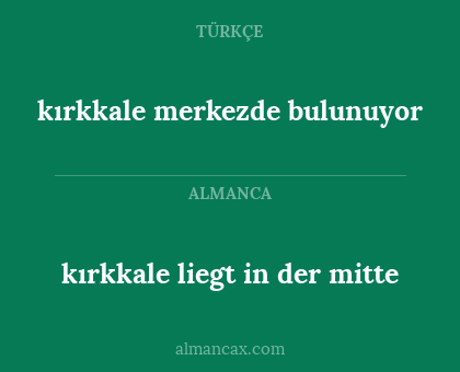 kırkkale liegt in der mitte - kırkkale merkezde bulunuyor