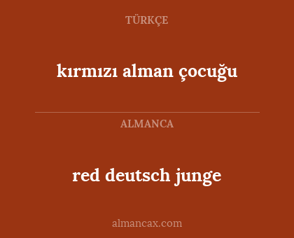 kırmızı alman çocuğu - red deutsch junge