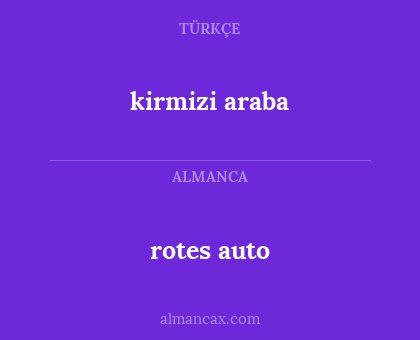 rotes auto - kirmizi araba