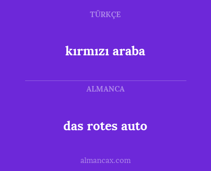 das rotes auto - kırmızı araba