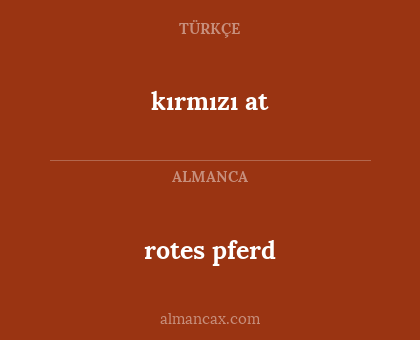 rotes pferd - kırmızı at