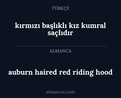 auburn haired red riding hood - kırmızı başlıklı kız kumral saçlıdır