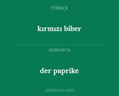 der paprike - kırmızı biber