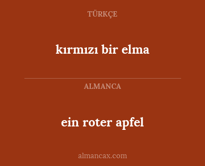 kırmızı bir elma - ein roter apfel