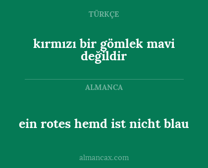 kırmızı bir gömlek mavi değildir - ein rotes hemd ist nicht blau