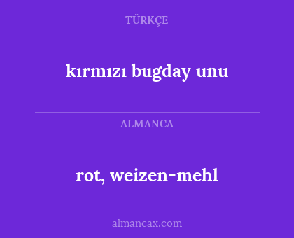 rot, weizen-mehl - kırmızı bugday unu