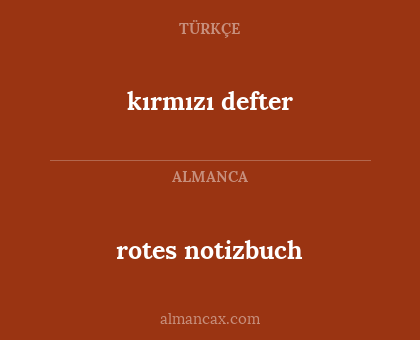 kırmızı defter - rotes notizbuch