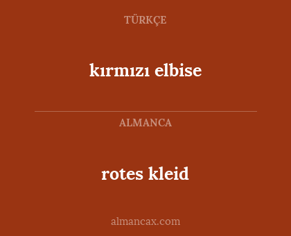 rotes kleid - kırmızı elbise
