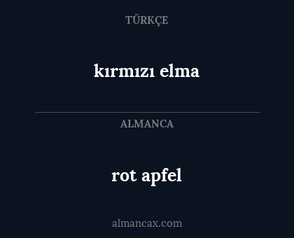 kırmızı elma - rot apfel