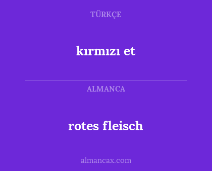 rotes fleisch - kırmızı et