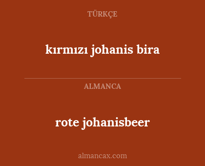 rote johanisbeer - kırmızı johanis bira