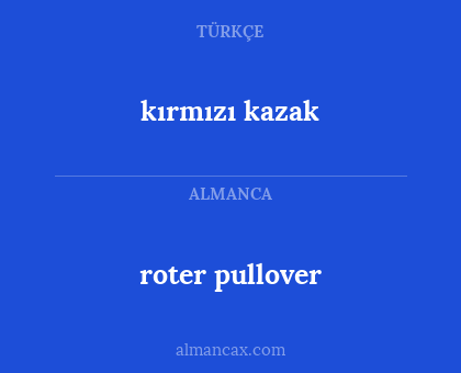 roter pullover - kırmızı kazak