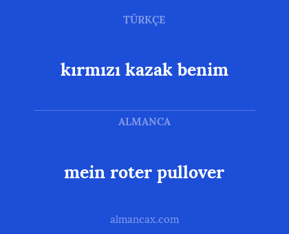 kırmızı kazak benim - mein roter pullover