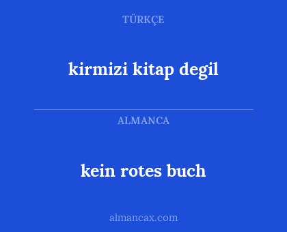 kein rotes buch - kirmizi kitap degil