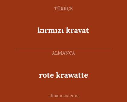 kırmızı kravat - rote krawatte