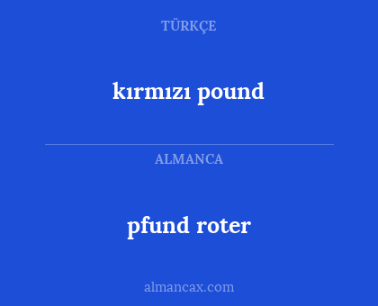 pfund roter - kırmızı pound