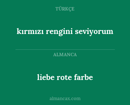 kırmızı rengini seviyorum - liebe rote farbe