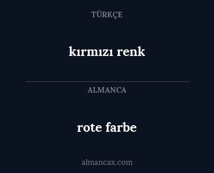rote farbe - kırmızı renk