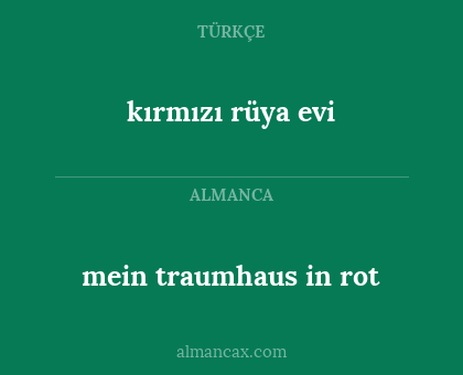kırmızı rüya evi - mein traumhaus in rot