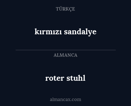 roter stuhl - kırmızı sandalye