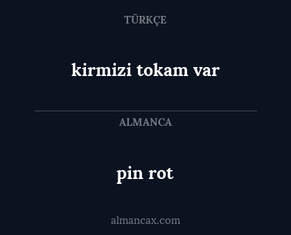 kirmizi tokam var - pin rot