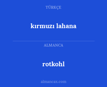 rotkohl - kırmuzı lahana