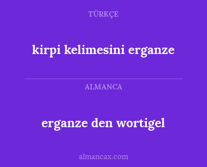kirpi kelimesini erganze - erganze den wortigel