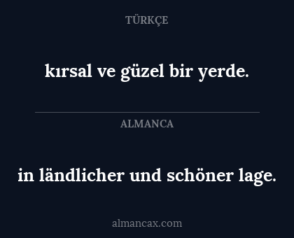 in ländlicher und schöner lage. - kırsal ve güzel bir yerde.