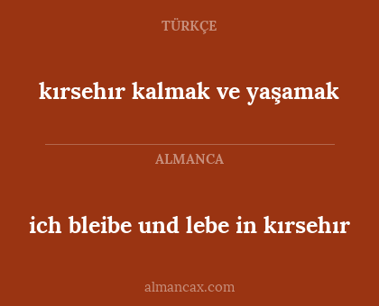 ich bleibe und lebe in kırsehır - kırsehır kalmak ve yaşamak