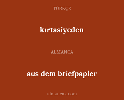 aus dem briefpapier - kırtasiyeden