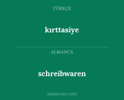 kırttasiye - schreibwaren