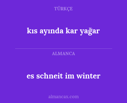 es schneit im winter - kıs ayında kar yağar